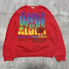 SURF&SWEATS ハワイアン スウェット レッド ALOHA レトロのサムネイル