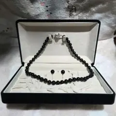 PETITSOIR ブラック パール ネックレス イヤリングセット 希少品