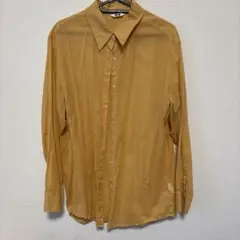 イエロー 長袖シャツ シアーシャツ