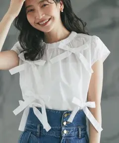 La boutique BonBon【大人リボン】メニーリボンブラウス