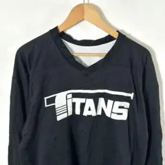 TITANS 46 メッシュゲームシャツ 長袖 黒白 メンズ Y2K 古着