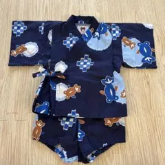 新品未使用 MIKIHOUSE 甚平 ネイビー 金魚 80サイズ レトロ