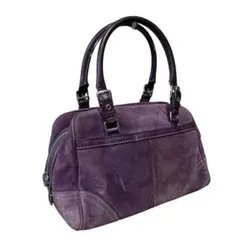 COACH コーチ パープル スエード ハンドバッグ
