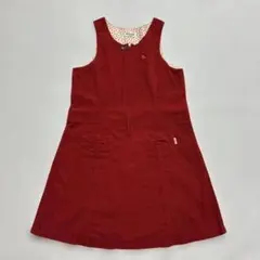 MIKI HOUSE 赤 コーデュロイ ワンピース 130