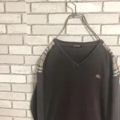 《三陽商会ライセンス品》バーバリーブラックレーベル　ノバチェック切替ロンT