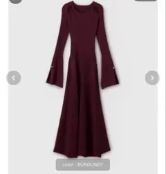 eimyistoire リブニットフレアワンピース　バーガンディ