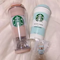 スタバ ジェラートピケ ボーダータンブラー、リユーザブルカップ