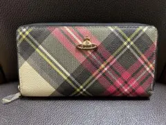 Vivienne Westwood チェック柄 ラウンドファスナー 長財布のサムネイル