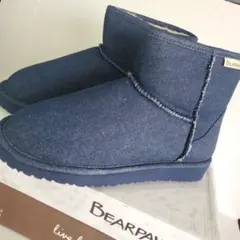 新品　BEARPAW ベアパウ　ムートンブーツ デニム生地　24センチ 紺