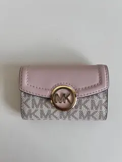 MICHAEL KORS MK柄 マイケルコース キーケース ピンクグレー