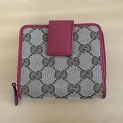 GUCCI GGパターン 二つ折り財布 赤