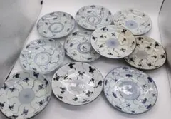 中国 清時代 染付 花卉紋大皿10枚 アンティーク 送料込み260525 - メルカリ