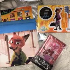 ズートピア 一番くじ　アクスタ　巾着　マルチケース　ニック　セット