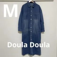 ドゥーラドゥーラ デニムワンピース 羽織り ヴィンテージ加工 長袖 M ブルー