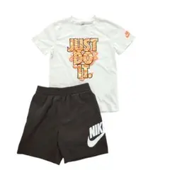 ナイキ キッズ セットアップ 110 夏 半袖 Tシャツ 短パン 上下 黒 新品