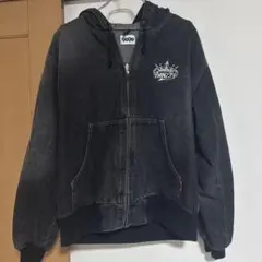 9090 king logo slub denim far zip hoodie - メルカリ