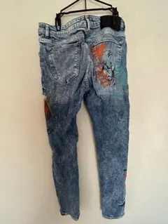 ZARAペイント加工 ダメージデニム ジーンズ