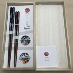 新品、未使用:若狭塗の箸セット、津軽びいどろの箸置きセット