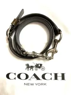 coach ショルダーストラップ　カーキエナメルxシルバー