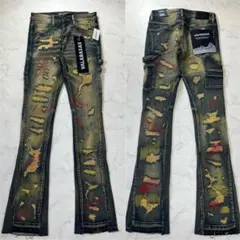 VALABASAS バラバサス ハードクラッシュスタックフレアデニム 新品 29