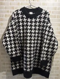 H&M ハウンドトゥース柄 ニットセーター US XL 大きいサイズ