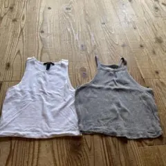 ホワイト＆グレー タンクトップ 2枚セットのサムネイル