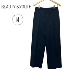 【美品】ビューティーアンドユース ストレートパンツ ネイビー 通勤 おでかけ 春