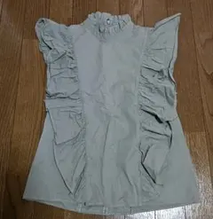 ZARA フリル ノースリーブ ブラウス