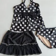 【訳あり】水玉模様 セパレート水着 リボン付き　140