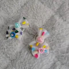 犬用リボンヘアアクセサリー カラフル