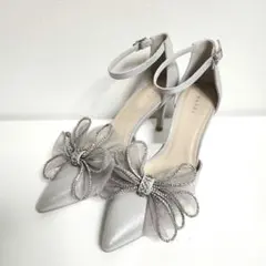 RANDA 3WAYリボンセパレートパンプス L 24.5cm シルバー
