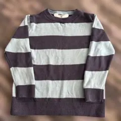 H&M 淡水色とネイビーのストライプ セーター
