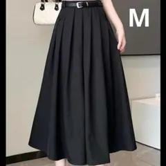 SallyLunn スカーチョ　ガウチョパンツ　ベルト付き　ブラック　M