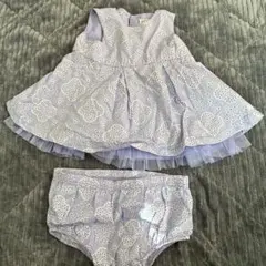 Calvin Klein 薄紫色花柄ワンピースセット 6〜9ヶ月