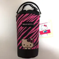日焼けキティ ペットボトルホルダー ゼブラ柄ピンク