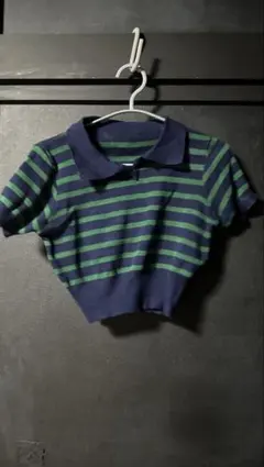 WEGO ニットポロシャツ クロップド丈 夏秋 韓国コーデ