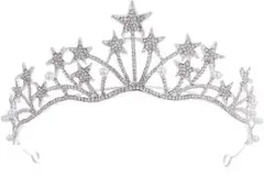 YOVEKAT 　ラインストーン　パールスター型　ブライダル　シルバー