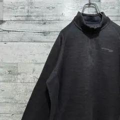 【最高デザイン】ワンポイントロゴ レトロ USA輸入 スウェット ハーフジップ