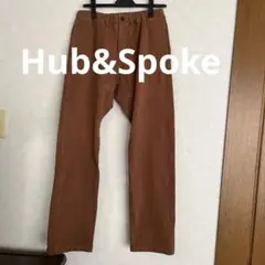 Hub&Spokeハブアンドスポーク ブラウン チノパン ウエストゴム紐付き　L