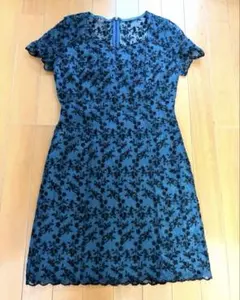 花柄刺繍 ミニワンピース ダークグリーン 長期保管 J&R 美品、綺麗、良好