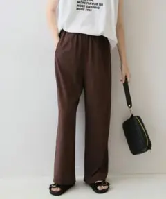 ドライギャザーパンツ　スローブイエナ　ブラウン　38