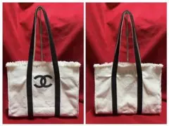 [CHANEL]コットンキャンバス リバーシブルトートバッグ 海外免税ノベルティ