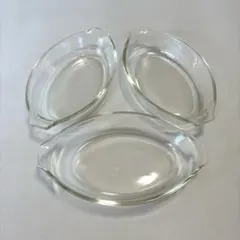 PYREX 耐熱ガラス 楕円形皿 3枚セットのサムネイル
