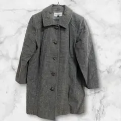★美品★ ヘリンボーン コート アウター グレー ロングコート