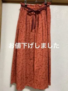 オレンジ ロングスカート フリーサイズのサムネイル