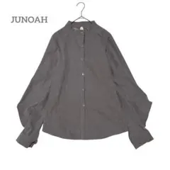 ジュノア 長袖シャツ スタンドカラー 変形 ボリューム スリーブ ブラウス M
