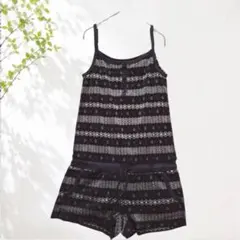 ユニクロ アリスワンダーランド コンビネゾン ルームウェア M 黒色 8742のサムネイル