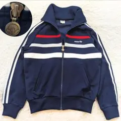 希少✨アディダス　デサント　トラックジャケット　ボーダー　VINTAGE　ネイビ
