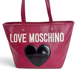 MOSCHINO モスキーノ トートバック ロゴ レッド ショルダーバックハートのサムネイル