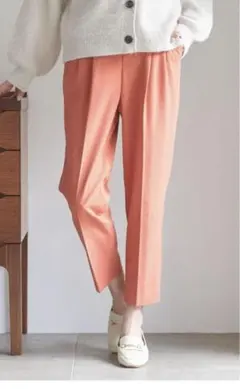 ウツクシルエットテーパードパンツ グローバルワーク　オレンジ　L タグ付